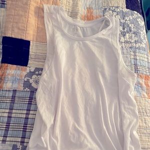 White mesh active tank top